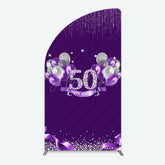 Aperturee Aperturee Purple Diamonds Women Birthday Half Moon Arch Backdrop
